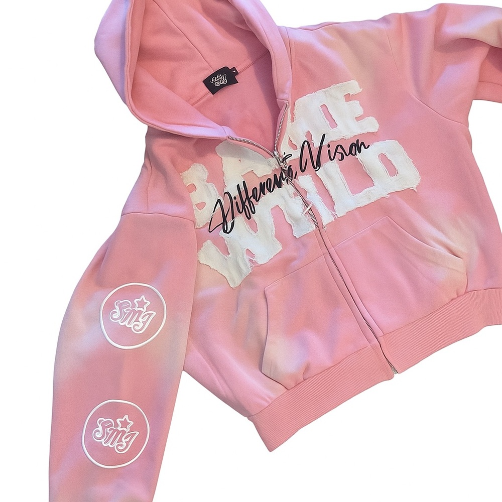 SAME WRLD pink Womens hoodie NWOT